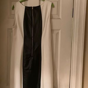 Black and white back zipper dress